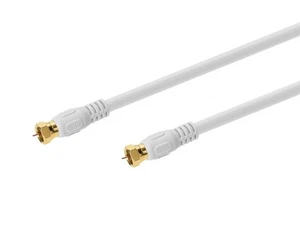 Monoprice 1.5ft RG6 (18AWG) 75Ohm, Quad Shield, CL2 Coaxial Cable - White - Photo 1/6