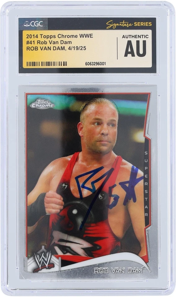 Rob Van Dam WWE Autographed 2014 Topps Chrome #41 CGC Fanatics Witnessed Card - Image 1 of 2