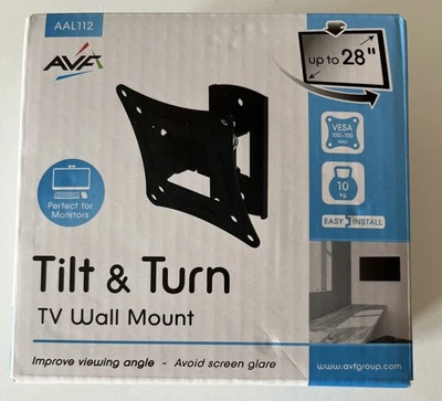 AVF TILT & TURN TV WALL MOUNT AAL112 up to 28” VESA, 10kg, Easy install  - Image 1 of 3