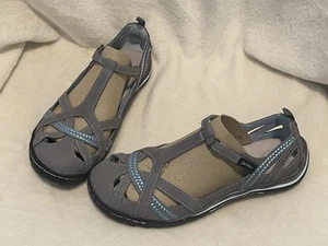 Jambu Shoes Womens 8 M Charley Casual T Strap Mary Jane Grey Leather - Picture 1 of 4