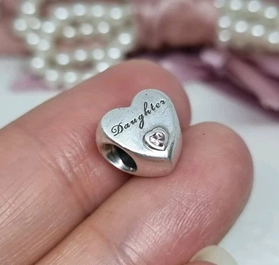 Genuino Pandora Rosa Hija Pulido Corazón Dije Rosa Circonita cúbica 💕 925 Ale R44 Foto 1 de 4