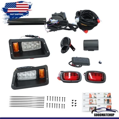 For Yamaha G14-G22 Golf Cart Deluxe Street LED Headlights Tail Lights Kit - Imagen 1 de 4