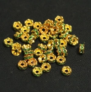 Cuentas espaciadoras de disco de diamantes de imitación de 4 mm - Imagen 1 de 21
