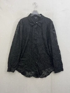 Nuevo con etiquetas Top Torrid para mujer 2 negro con botones floral transparente manga larga ligero - Imagen 1 de 10