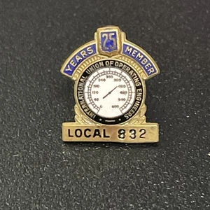 International Union of Operating Engineers 25 Yrs 10k GF Pin Local 832 Rochester - Picture 1 of 2