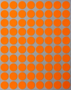 Pegatinas de puntos naranja neón en varios tamaños (8 mm-38 mm) etiqueta de color en 15 hojas - Imagen 1 de 22