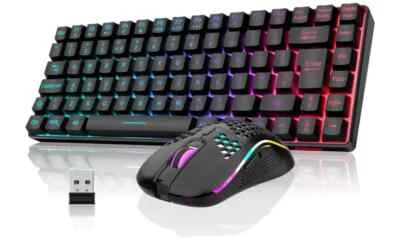 Wireless Gaming Keyboard and Mouse Rainbow Backlight - Image 1 of 4