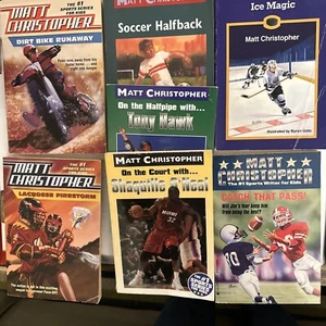 Lot 7 Vintage Matt Christopher Sports Chapter Books Basketball Football Soccer - Picture 1 of 10