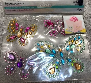 4 Butterfly Shaped Bling Stickers By Recollections - Picture 1 of 3