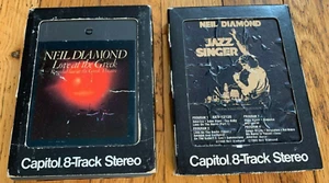 (2) Neil Diamond 8-Track Tapes - The Jazz Singer & Love at the Greek - Imagen 1 de 7