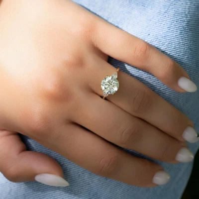 IGI Lab Grown 1.90 Ct Diamond Round Cut Wedding Ring 18k Yellow Gold  5 6 7 - Image 1 of 4