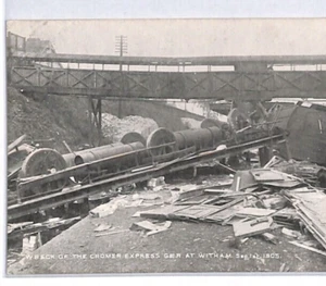GB DISASTER Essex RAILWAY CRASH Postcard *Witham* 1905 GER Unused {samwells}PX41 - Picture 1 of 12