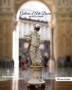 Porcellana Capodimonte.Maschera di Carnevale. Pulcinella Firmato Merli. - Foto 1 di 7