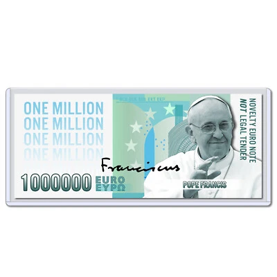 Billete de un millón de euros del Papa Francisco católico de la Ciudad del Vaticano con estuche Foto 1 de 4