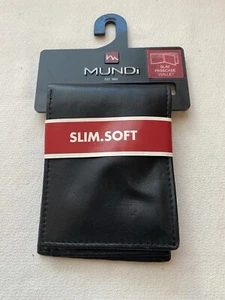 Mundi Men's Wallet Leather Black Bifold Slim Passcase Credit Card Folding - Picture 1 of 8