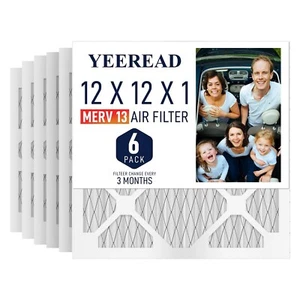 12x12x1 MERV 13 Air Filters, 6-Pack, Actual Size: 11.7" x 11.7" x 0.75", Plea... - Picture 1 of 6