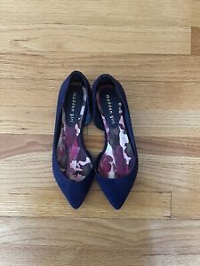 Madden Girl Eezy D’Orsay Flats Navy Blue Suede Size 7