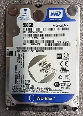 NEW Original HP Pavilion 15-R052NR 500GB Hard Drive 778186-005 WD5000LPCX Intel - Image 1 of 2