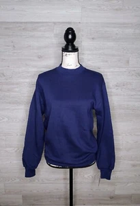 Felpa girocollo vintage Jerzees super anni 90 blu navy taglia SM unisex nuova con etichetta - Foto 1 di 6