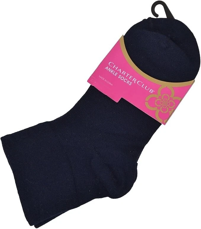 Calcetines al tobillo negros Charter Club para mujer Foto 1 de 1