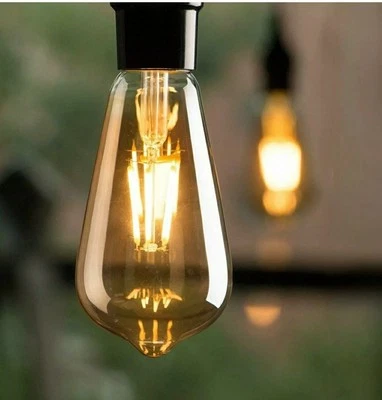 5 x ST64 E27 Edison Vintage LED Chandelier Lamp Light Bulb 4W/8W Dimmable Bulbs - Image 1 of 3