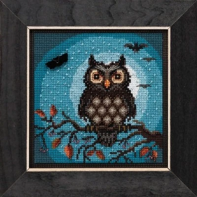 Midnight Owl Cross Stitch Kit Mill Hill 2019 Buttons & Beads Autumn MH141922