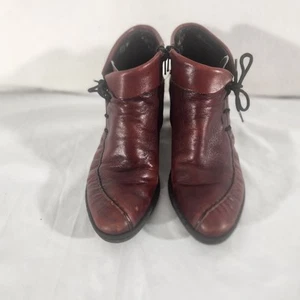 Rieker Botas Mujer 37 6 Rebecca Cuero Rojo Oscuro Academia Victoriano Boho Zapatos - Imagen 1 de 11