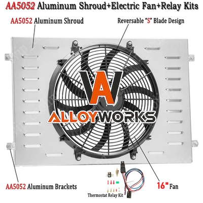 Aluminum Shroud Fan+Relay Fit 1973-74 Dodge CHARGER PLYMOUTH SATELLITE 7.2L V8. - Imagem 1 de 4