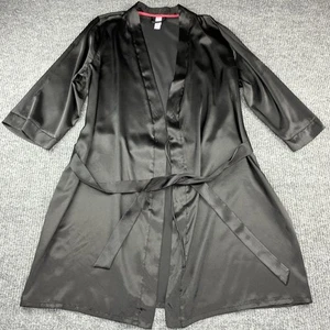 Secret Treasures Sleepwear Womens Bathrobe Size 2X (18-20) Black 3/4 Sleeve Robe - Picture 1 of 18