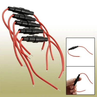 5 Pcs Screw Type 22 AWG Wire 5 x 20mm Inline Fuse Holder 0-250V - Image 1 of 3