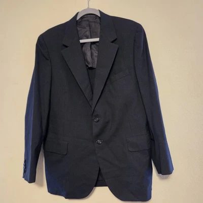 Traje Chaqueta de Lana a Rayas Oxxford Clothes 42R Negro Bullock & Jones De Colección Foto 1 de 4