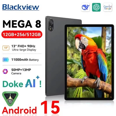 Blackview MEGA 8 4G LTE Tablet 13'' FHD+ Display 12GB+512GB 11000mAh Android 15 - Image 1 of 4