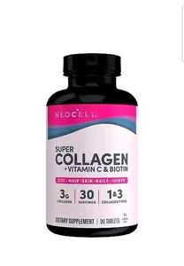 NeoCell Super Collagen + Vitamin C & Biotin Dietary Supplement 90 Tablets - Picture 1 of 8