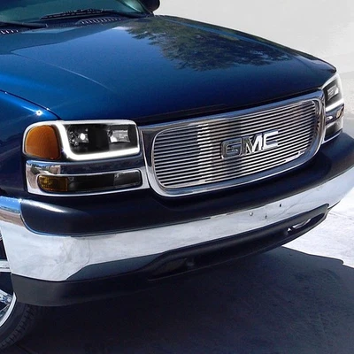 PARA GMC YUKON/SIERRA 1500 2500 FAROS LED DRL NEGROS + PARACHOQUES CON REFLECTOR ÁMBAR Foto 1 de 4