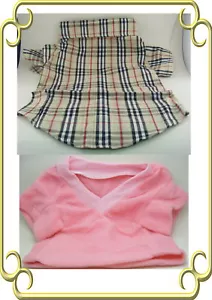 Dog apparel Smart coat of check pattern shirt w/pink cotton sweater-size XL-- - Picture 1 of 1