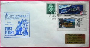 LETTRE 1ER PREMIER VOL FIRST FLIGHT US ETATS UNIS REP. DOMINICAINE SANTO DOMINGO - Picture 1 of 1