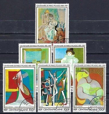 Central African Republic 1981 6v. CTO NH Centenary of Pablo Picasso Paintings - Image 1 of 3