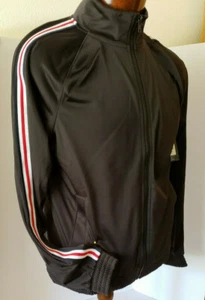 NEW Womens Athletic Works Red Stripe Sleeve Track Jacket Size S L XXL Bla Navy - Picture 1 of 14
