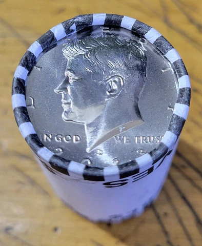2023-D Kennedy unc. BU half dollar roll from bank box. IN STOCK NOW!!! Cover