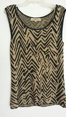 Jones New York 针织背心 PP,XS,2,几何印花。 多功能华丽上衣。 — 第 1/3 张图片