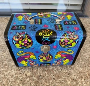 Lisa Frank mini trunk Dragon Love Kanji All over print Vintage - Picture 1 of 10