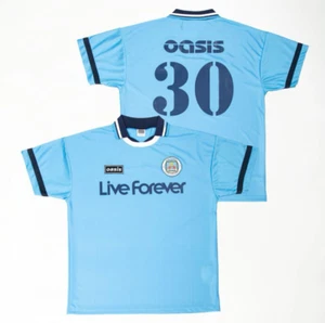 Oasis 30th Anniversary Japan Exclusive Football Jersey Shirt - Man City Inspired - Picture 1 of 2