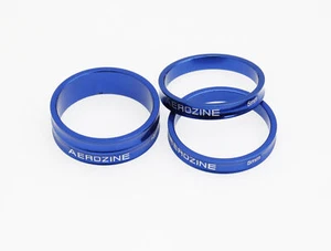 Aerozine XAS Road MTB eBike Cycling Headset Spacers 3pcs in 5mm&10mm Blue color - Picture 1 of 3