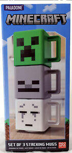 Minecraft Stacking Kids Plastic Mugs Drinking Cups 250ML Reusable Kids