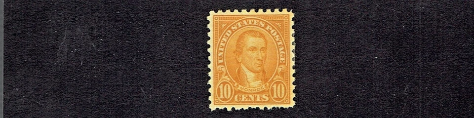  1923-6 U.S.Regular 10c Orange MONROE p.10 Sc#591 M/ H/OG Bright Color!^ - Image 1 of 1