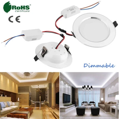 Downlight de techo empotrado LED regulable 3W 5W 7W 9W 12W 15W 18W LED panel luz RK Foto 1 de 4