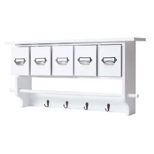 Estantería doméstica MCW-C49, estantería estantería cocina, con 5 cajones 32x65x13cm blanco - Imagen 1 de 6