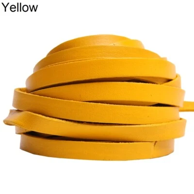 Fita de corda de couro bovino plana 5M faça você mesmo fita de corte artesanato 10mm de largura 2mm de espessura - Imagem 1 de 4