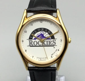 Vtg Bulova Colorado Rockies Watch Unisex 33mm MLB Baseball 1998 New Battery - Picture 1 of 14