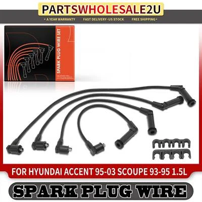 Juego de 4 cables de bujía para Hyundai Accent 1995-2003 Scoupe 1993-1995 L4 1,5 L Foto 1 de 4